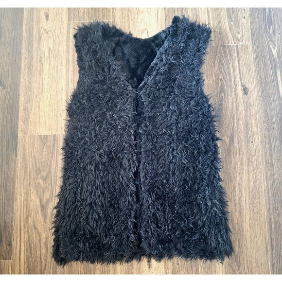 💙 70's Style Hooks Closure Vest Fluffy Cozy Warm Size S/M Winter Fall Outdoors - Picture 1 of 7
